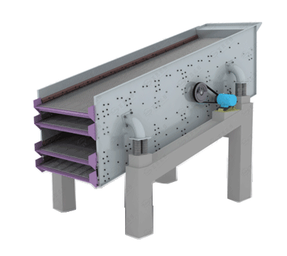 Vibrating screen and sand washer in operation